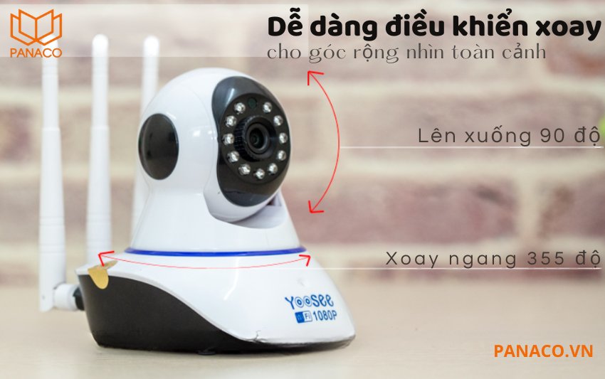 Camera Yoosee xoay 360 độ có khả năng quay quét linh hoạt