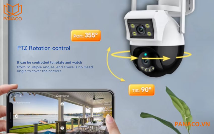 Camera quay 360 độ dễ dàng để bao quát toàn bộ khu vực 