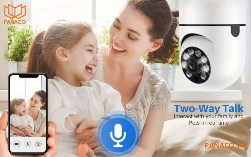 Camera thu âm được trang bị micro và loa đàm thoại 2 chiều