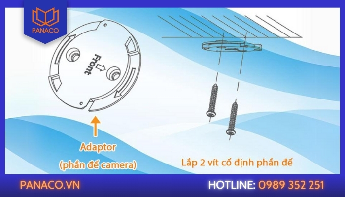 Gắn chân đế vào camera wifi