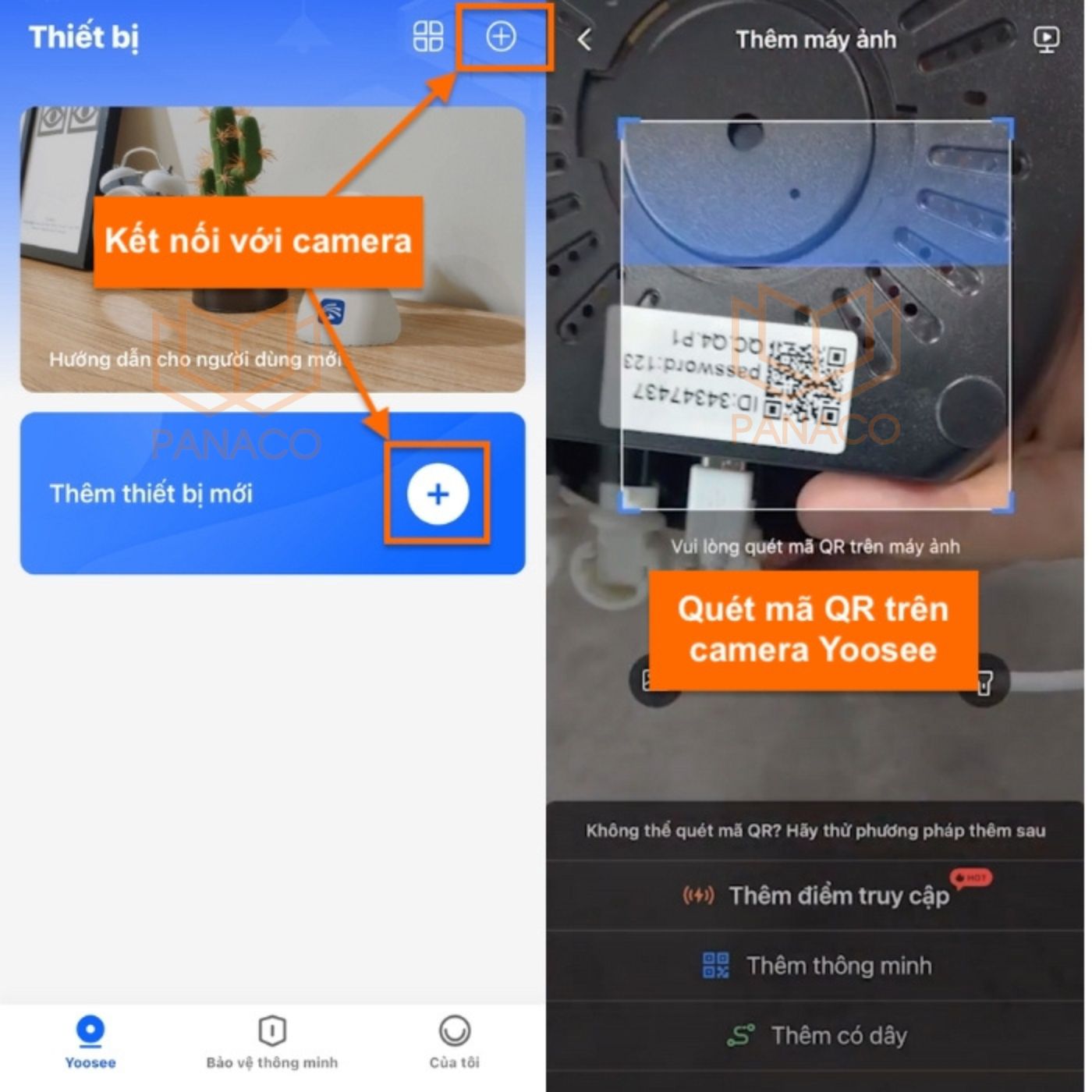 Thêm thiết bị camera vào ứng dụng Yoosee