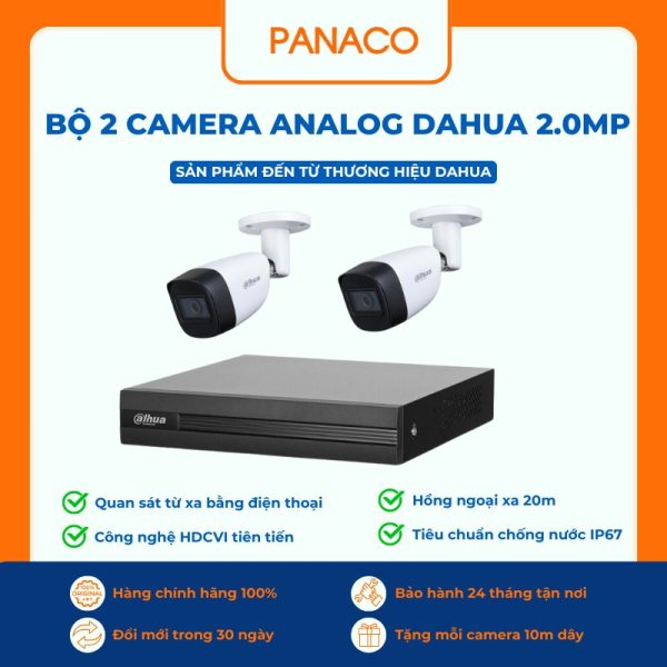 Bộ camera Dahua 2 mắt 2MP