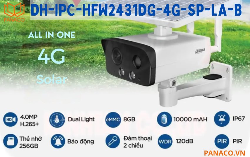 Camera Dahua năng lượng mặt trời DH-IPC-HFW2431DG-4G-SP-LA-B