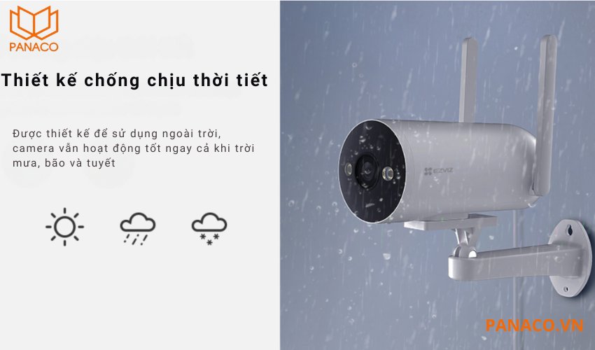 Camera ngoài trời được thiết kế với tiêu chuẩn chống nước IP67