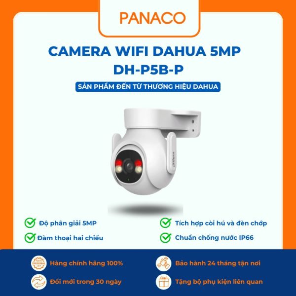 Camera wifi không dây Dahua 5MP model DH-P5B-PV