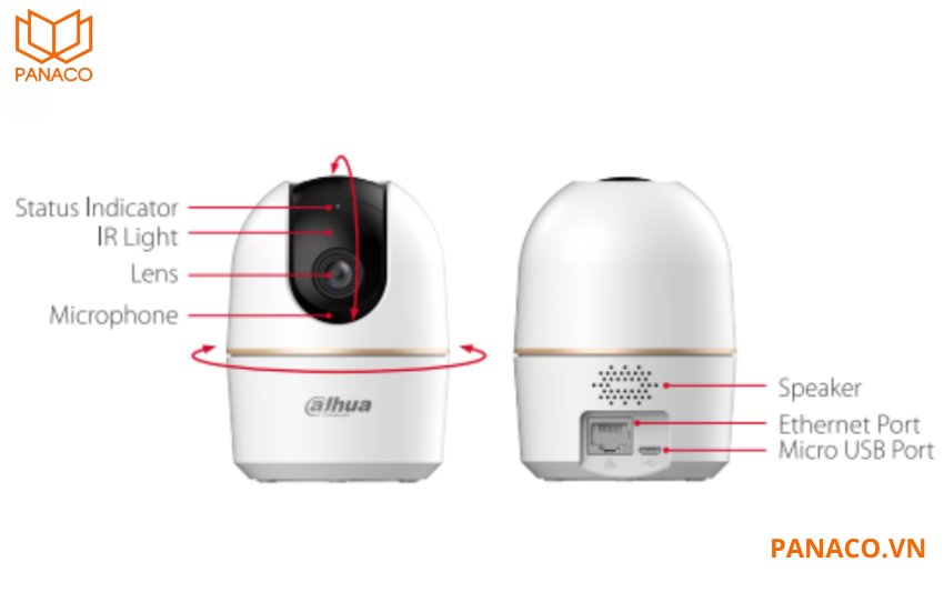 Camera wifi đàm thoại hai chiều Dahua tích hợp mic và loa