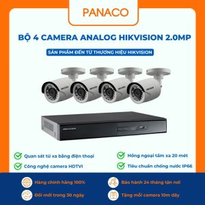 bộ 4 Camera Analog Hikvision 2.0MP