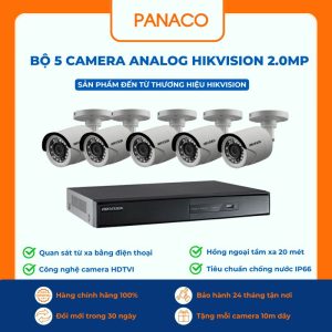 bộ 5 Camera Analog Hikvision 2.0MP