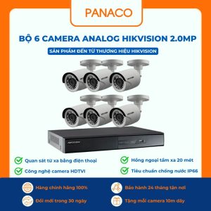 bộ 6 Camera Analog Hikvision 2.0MP