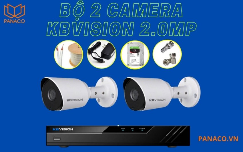 Bộ 2 camera Analog 2.0MP Kbvision