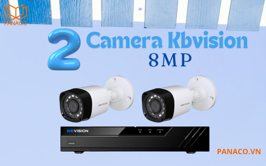 Bộ 2 camera Analog 8MP Kbvision