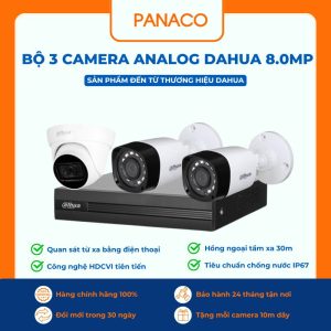 Bộ 3 camera analog dahua 8.0mp