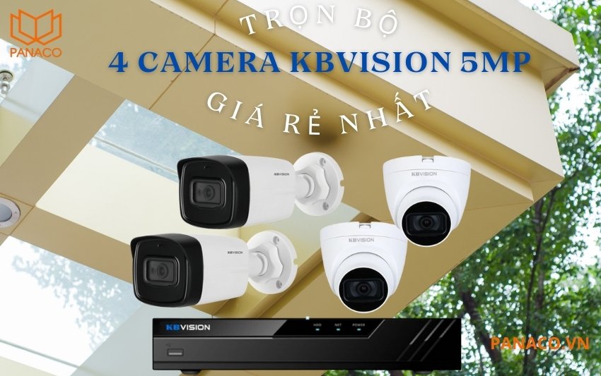 Bộ 4 camera Analog 5.0MP Kbvision