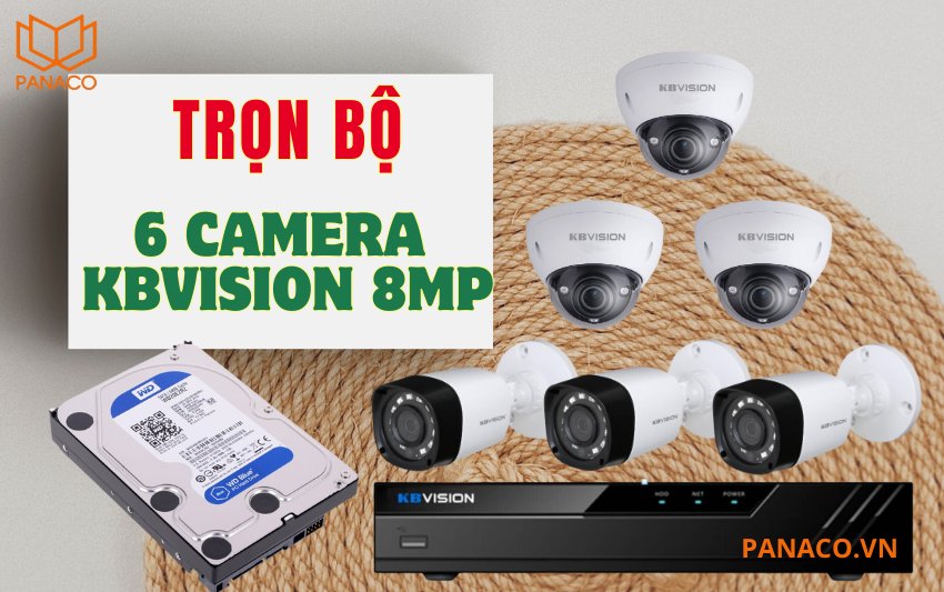 Bộ 6 camera Analog 8MP Kbvision