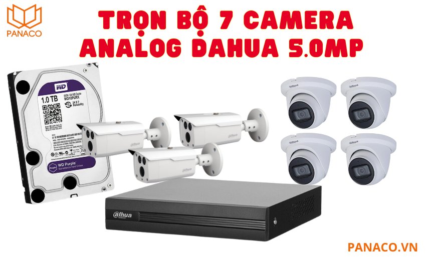 Bộ 7 camera Analog 5.0MP Dahua