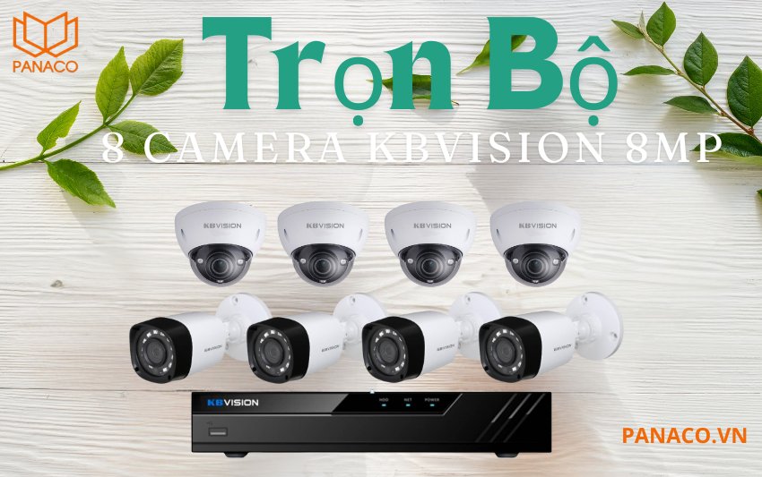 Bộ 8 camera Analog 8MP Kbvision