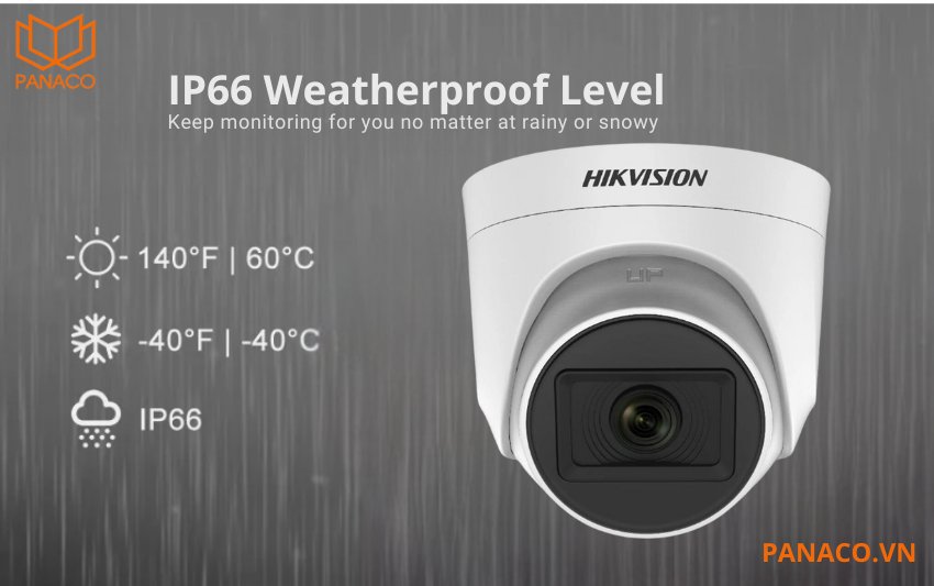 Camera Hikvision thiết kế vỏ nhựa bền bỉ đạt tiêu chuẩn IP66