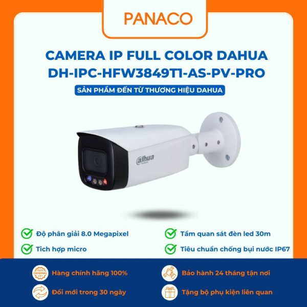 Camera IP full color Dahua DH-IPC-HFW3849T1-AS-PV-PRO