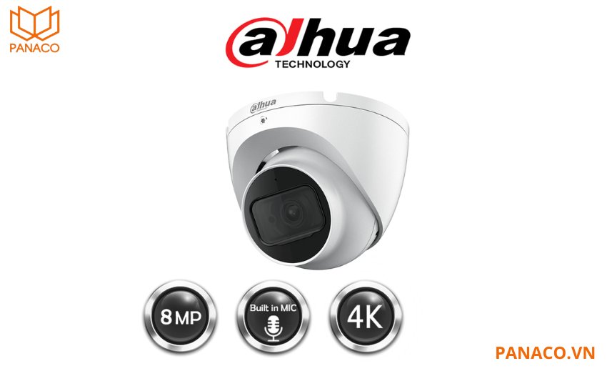 Camera dome hồng ngoại Dahua trong bộ 6 camera analog Dahua 8.0MP