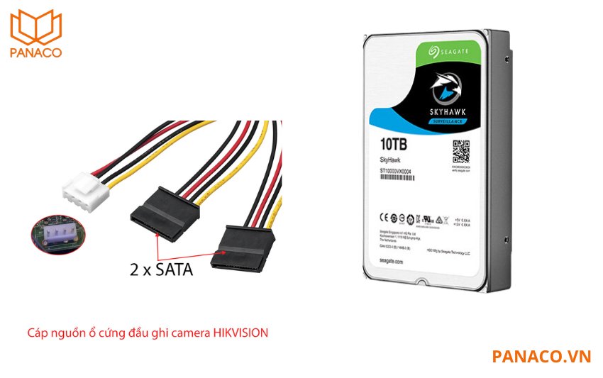 Đầu ghi được trang bị tới 02 cổng SATA hỗ trợ ổ cứng tối đa 10TB