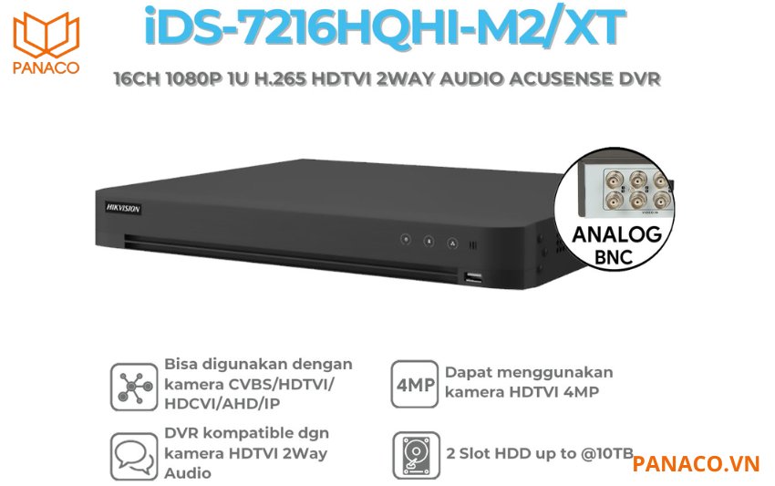 Đầu ghi hình 16 kênh hikvision iDS-7216HQHI-M2/XT