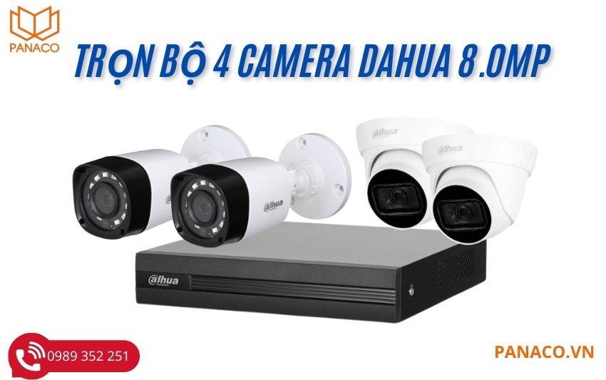 Trọn bộ 4 camera analog Dahua chính hãng