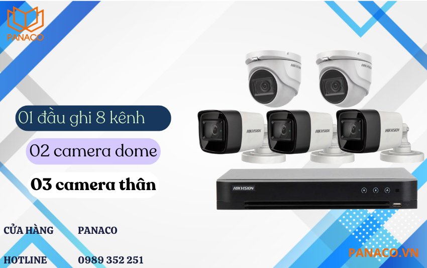 Trọn bộ 5 camera analog hikvision 8MP chất lượng