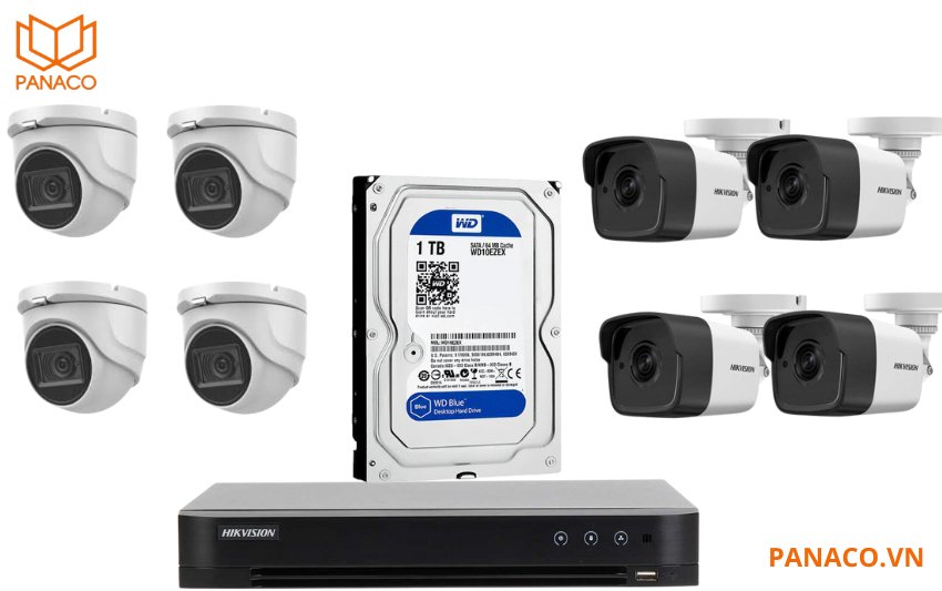 Trọn bộ 8 camera analog Hikvision 5.0MP giá rẻ