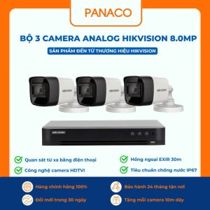 bộ 3 Camera Analog Hikvision 8MP