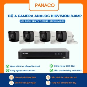 bộ 4 Camera Analog Hikvision 8MP