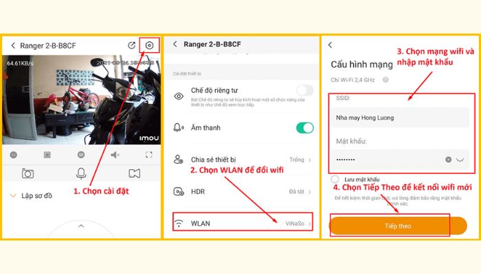 thực hiện thay đổi wifi mới cho camera Imou vô cùng đơn giản