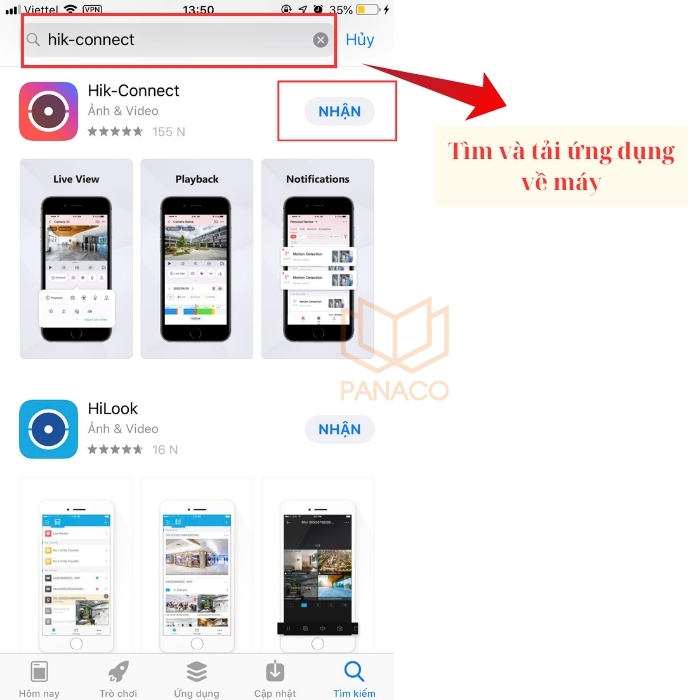 Tải ứng dụng Hik-Connect về điện thoại di động smartphone