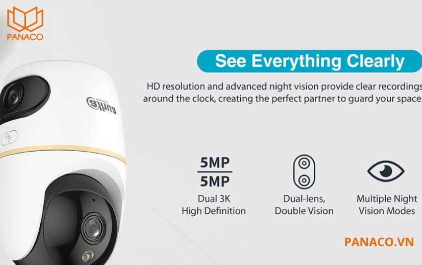 Camera Wifi dahua Hero Dual D1 sở hữu độ phân giải 5+5 megapixel