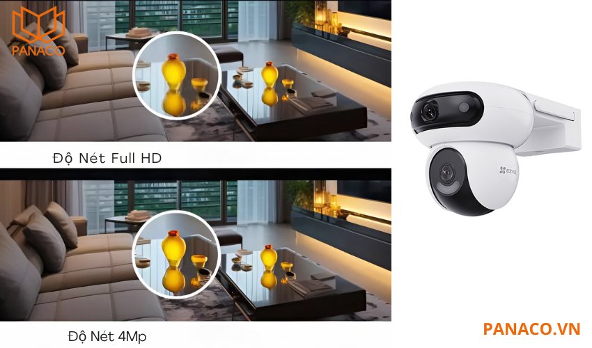 Camera có 2 ống kính có độ phân giải 2K+ tương đương 4MP mỗi mắt