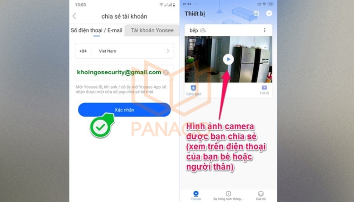 cách chia sẻ camera Yoosee đơn giản trên điện thoại cá nhân
