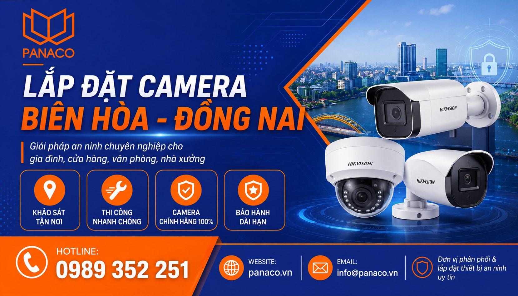 Đặt lịch dịch vụ lắp đặt camera Biên Hòa Đồng Nai tại PANACO
