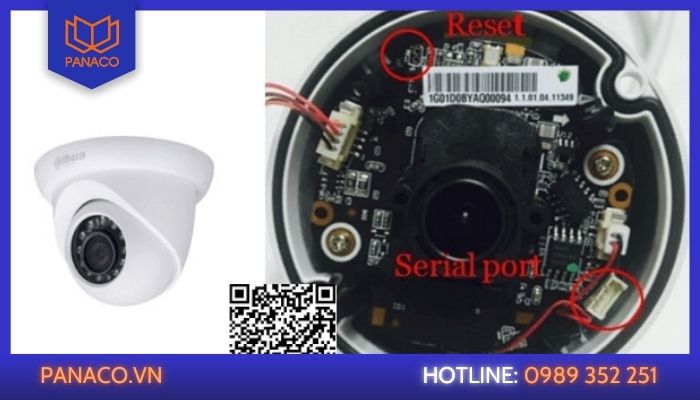 cách reset camera Dahua bằng nút reset bên trong camera