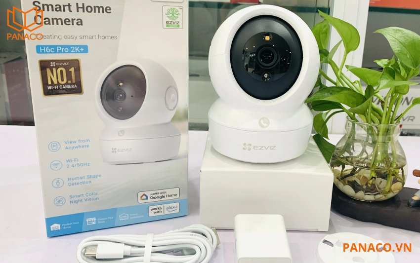 Box camera wifi không dây Ezviz H6C 4K xoay 360 độ