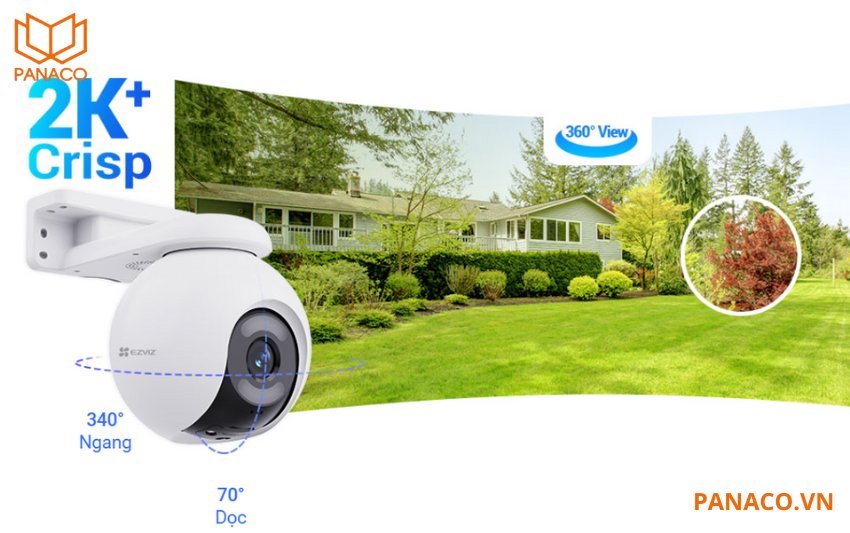 Camera wifi quay quét Ezviz H8x có góc quay linh hoạt