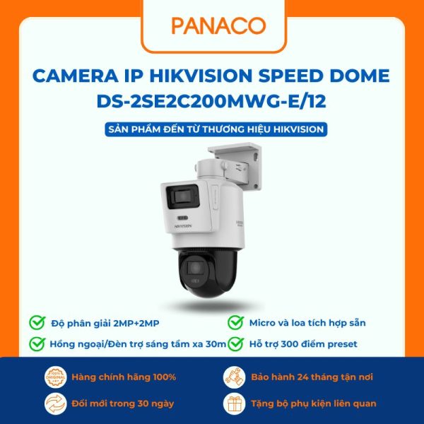 Camera IP Speed dome 2MP Hikvision DS-2SE2C200MWG-E/12