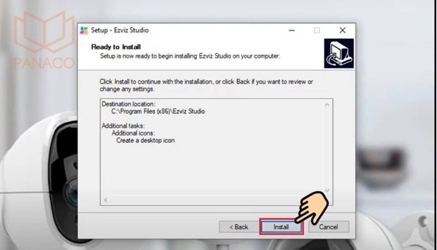 Bước 4: Nhấn Install để cài đặt phần mềm EZVIZ