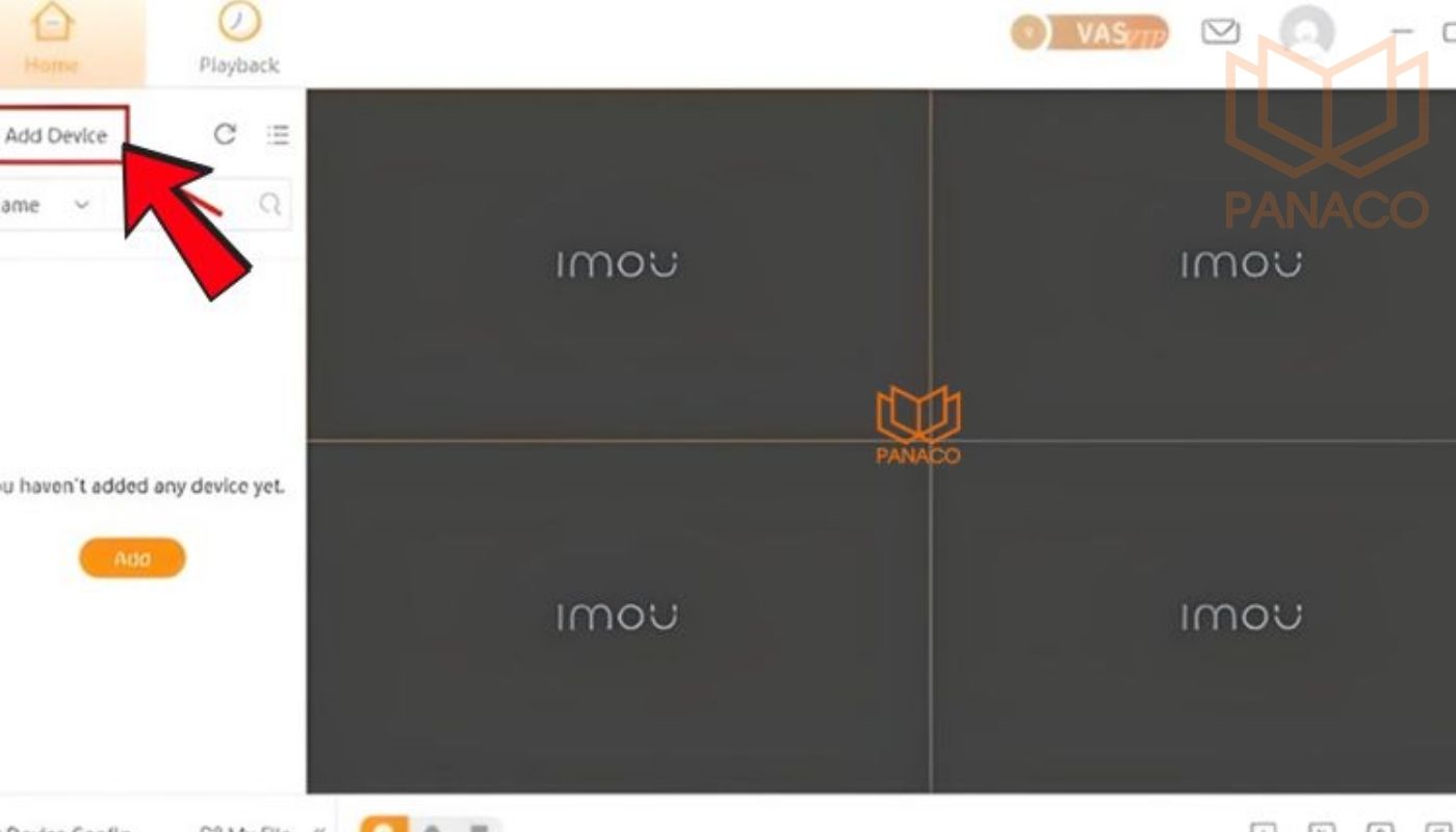 Chọn Add Device để thêm camera IMOU vào thiết bị