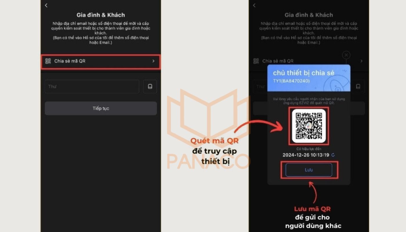 Hướng dẫn cách chia sẻ camera Ezviz qua mã QR