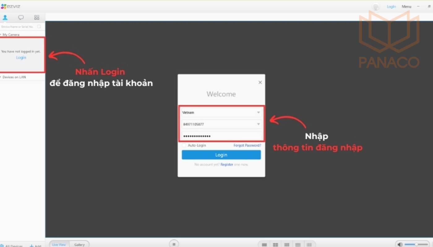 Đăng nhập camera Ezviz trên máy tính