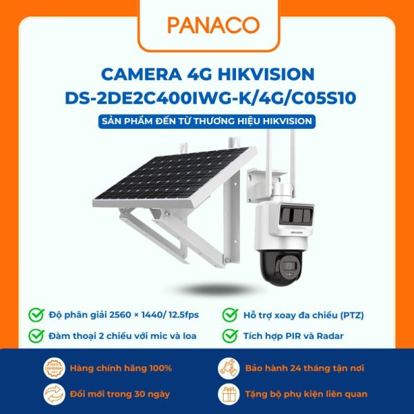Camera 4G Hikvision DS-2DE2C400IWG-K/4G/C05S10