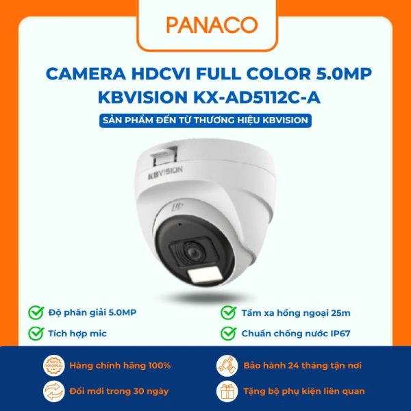 Camera HDCVI Kbvision Full Color KX-AD5112C-A