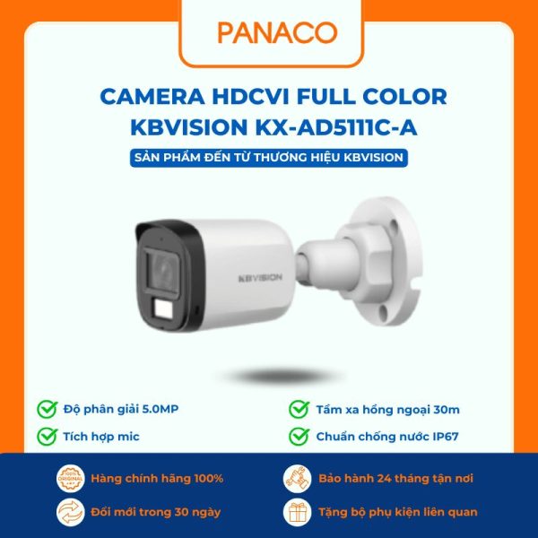 Camera HDCVI Kbvision Full Color KX-AD5111C-A