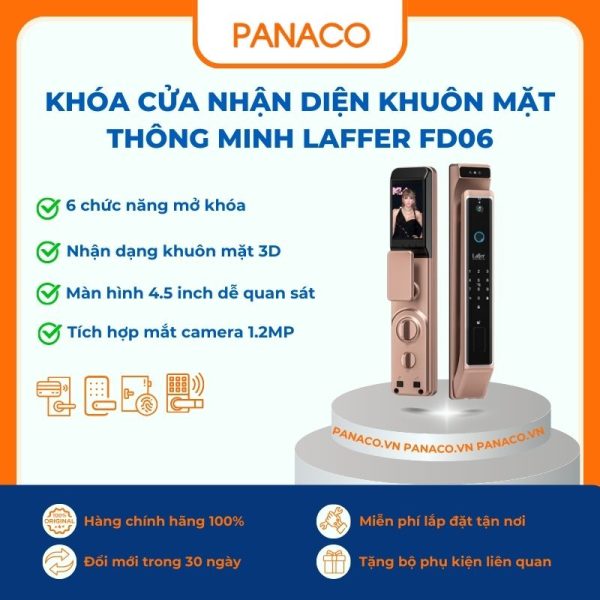 Khóa cửa nhận diện khuôn mặt thông minh Laffer FD06