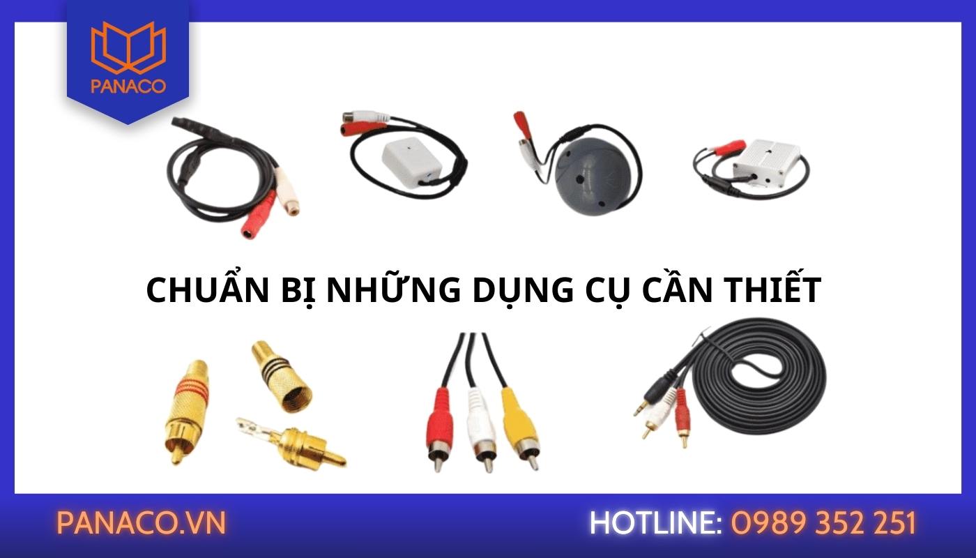 Cần chuẩn bị mic, nguồn điện, dây cáp khi thực hiện gắn mic camera Dahua