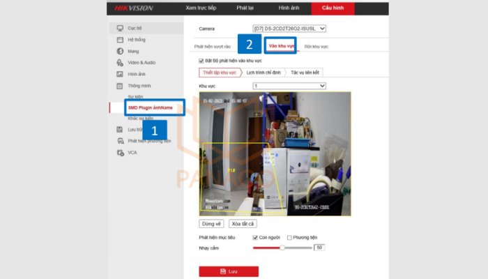 Hướng dẫn cài đặt phát hiện vào khu vực trên camera Hikvision